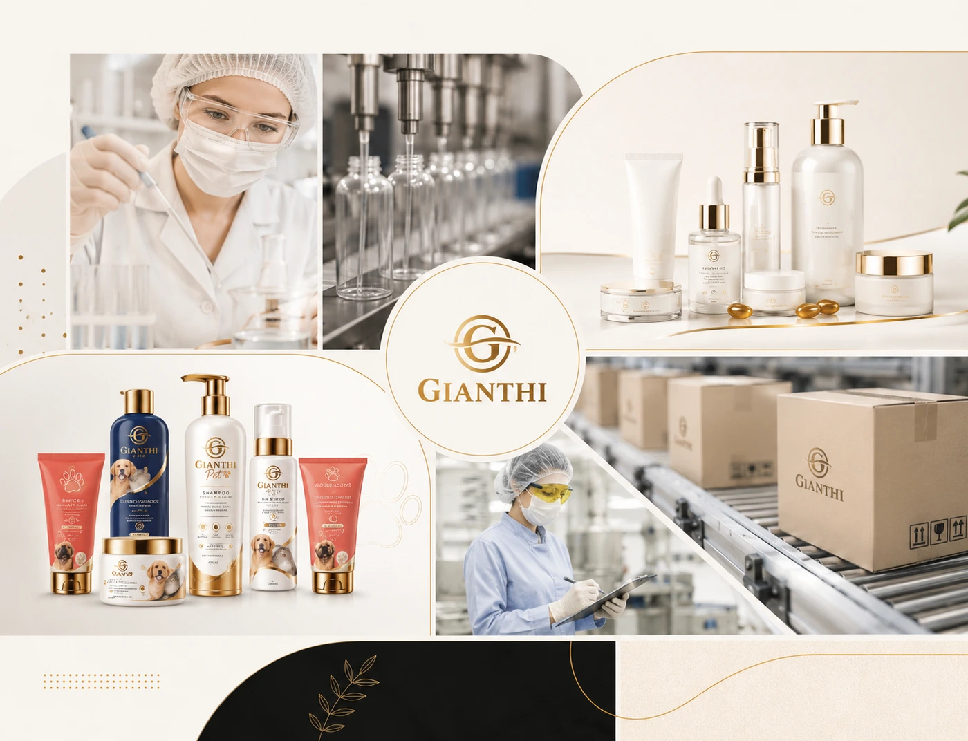Estrutura de desenvolvimento, fabricação e produtos da Gianthi Cosméticos