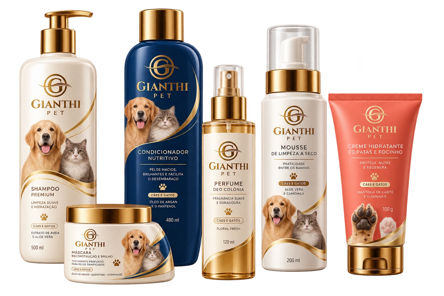 Linha de tratamentos e cuidados pet Gianthi